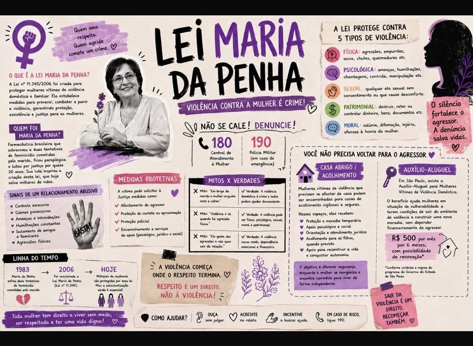 Grupo Amanda, Ana e Clara falando sobre Lei Maria da Penha