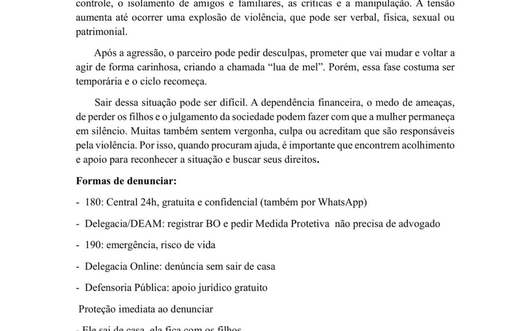 Grupo Texto ou arte visual – Lei Maria da Penha