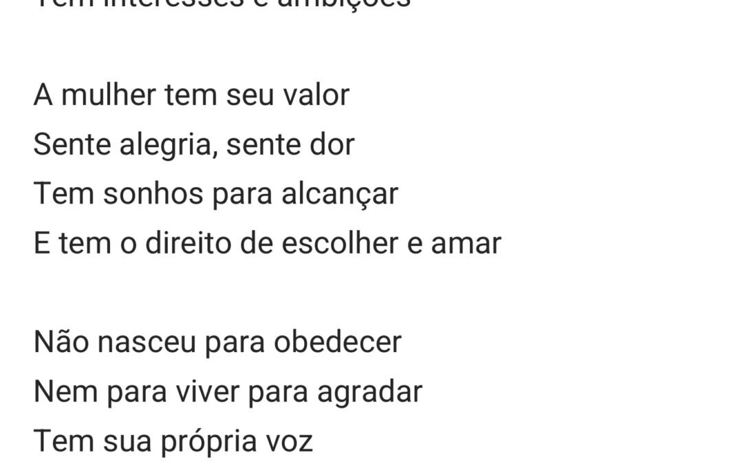 Grupo Mulher Não é Objeto (Poema)